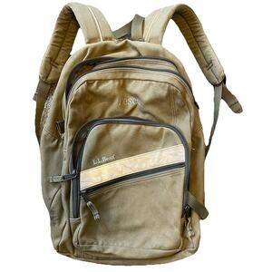 Vintage 90s LL Bean Pesco Canvas Backpack Neutral Forest Outdoor Fishing Hiking